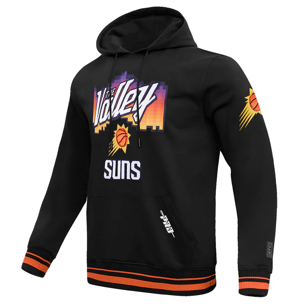 NBA PHOENIX SUNS CITY EDITION 25-26 MEN'S RIB FLC PO HOODIE (BLACK/ORANGE) - Image 3