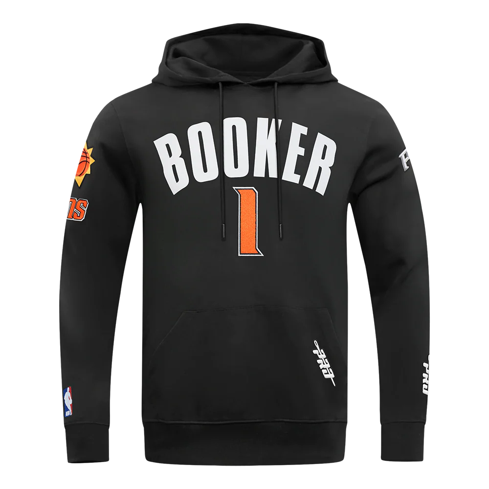 NBA PHOENIX SUNS DEVIN BOOKER #1 CLASSIC PNN MEN'S DK PO HOODIE (BLACK)