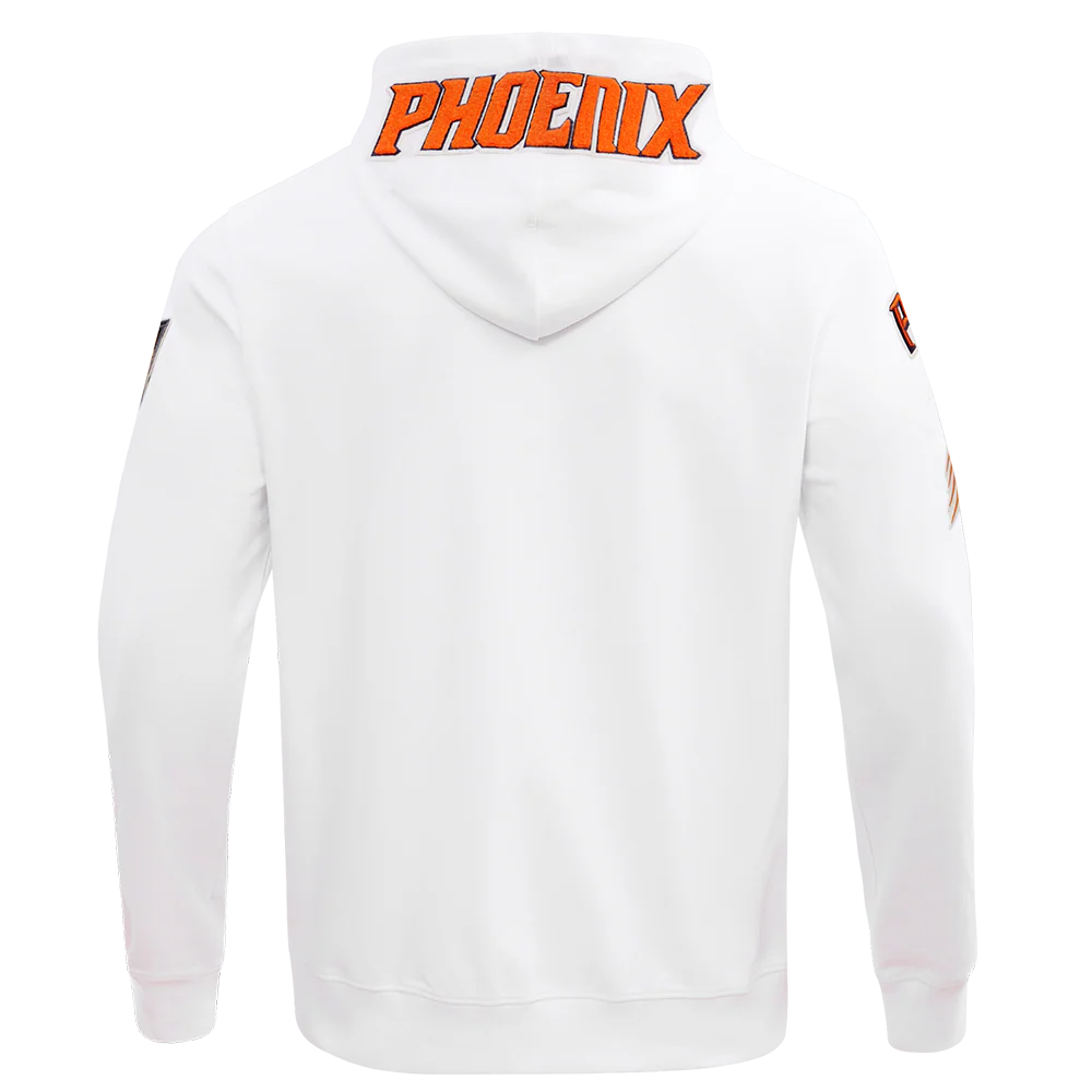 NBA PHOENIX SUNS CLASSIC CHENILLE MEN'S FULL ZIP PULLOVER HOODIE (WHITE) - Image 6