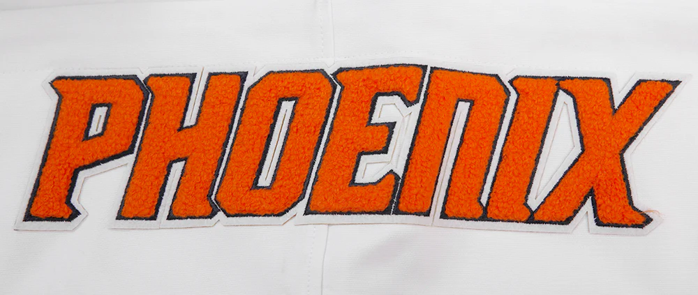 NBA PHOENIX SUNS CLASSIC CHENILLE MEN'S FULL ZIP PULLOVER HOODIE (WHITE) - Image 7