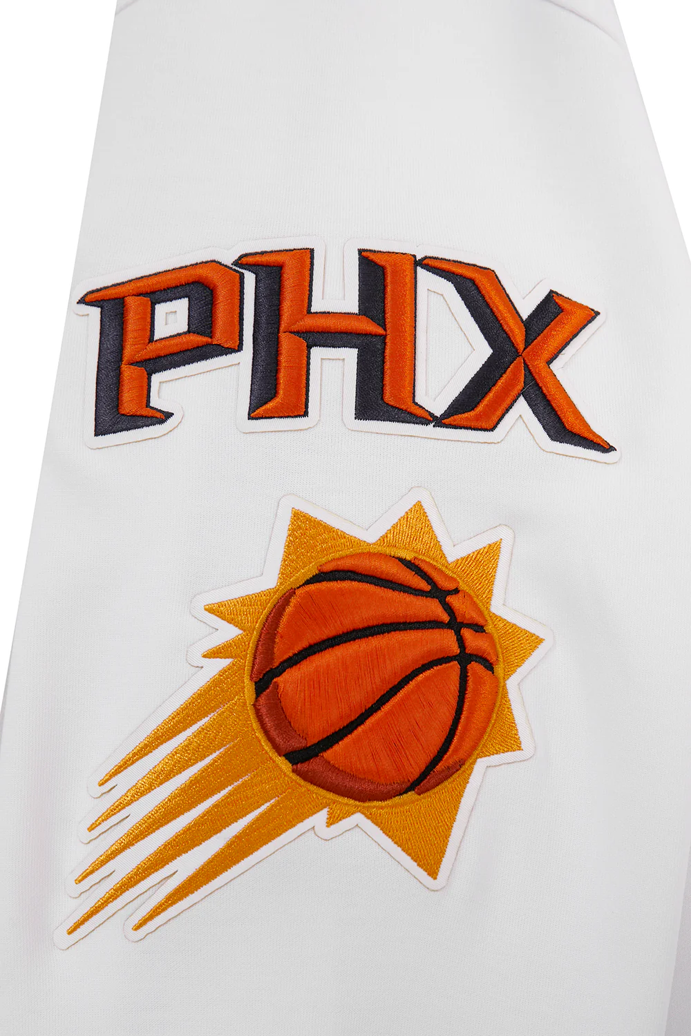NBA PHOENIX SUNS CLASSIC CHENILLE MEN'S FULL ZIP PULLOVER HOODIE (WHITE) - Image 9