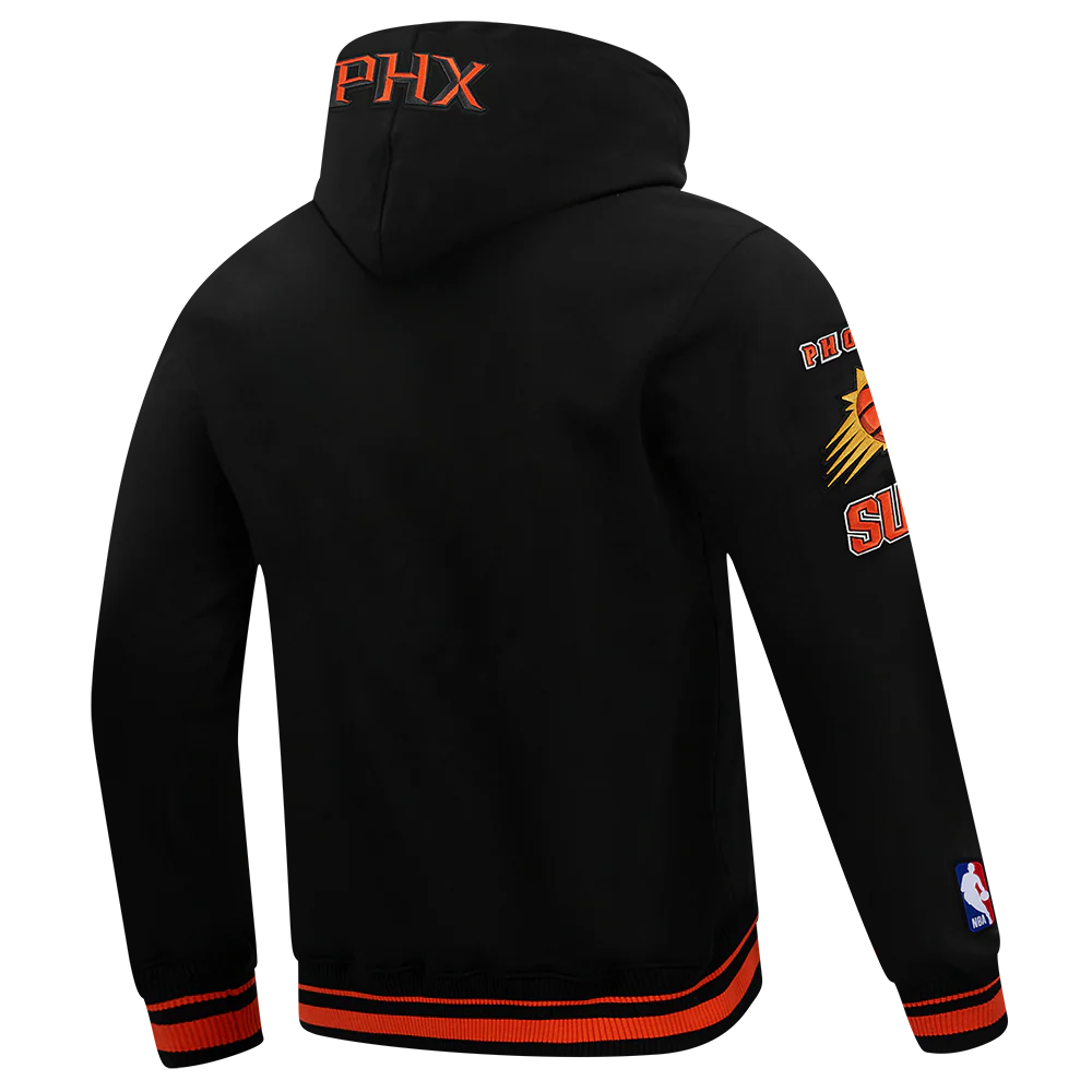 NBA PHOENIX SUNS RETRO CLASSIC MEN'S PO HOODIE (BLACK/ORANGE) - Image 4
