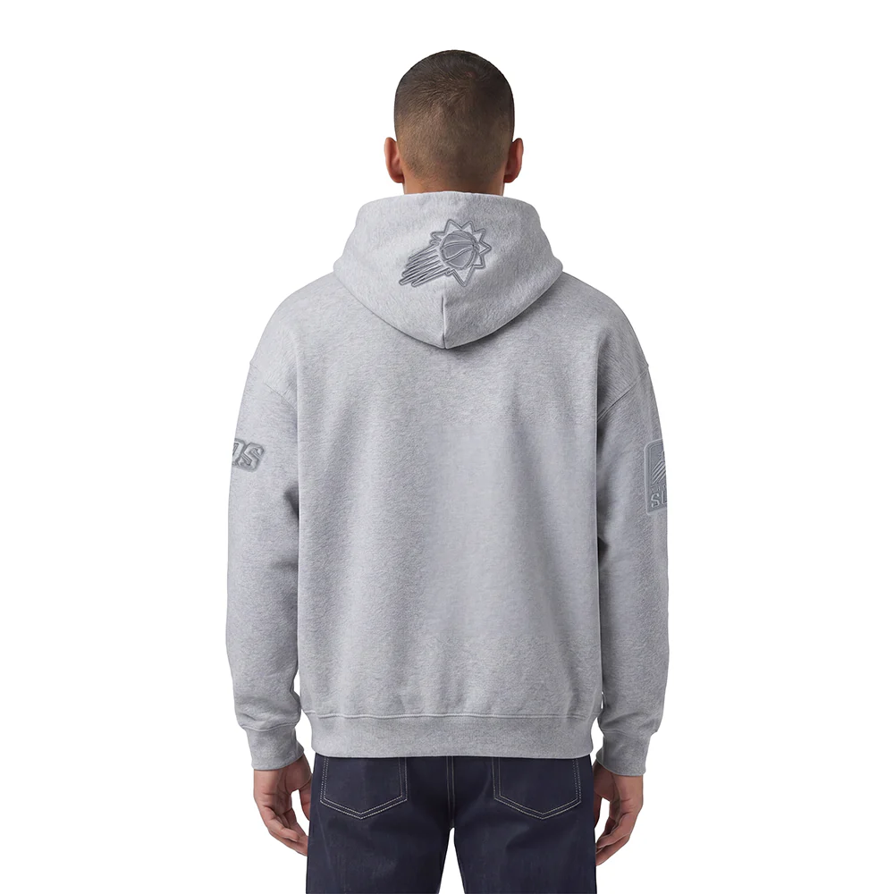 NBA PHOENIX SUNS NEUTRAL MEN'S DROP SHOULDER PULLOVER HOODIE (DARK HEATHER GRAY) - Image 2