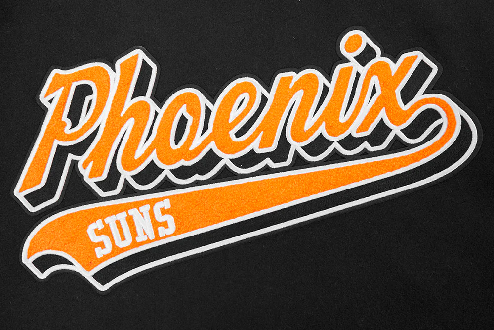 NBA PHOENIX SUNS SCRIPT TAIL MEN'S RIB WOOL VARSITY (BLACK/ORANGE) - Image 8