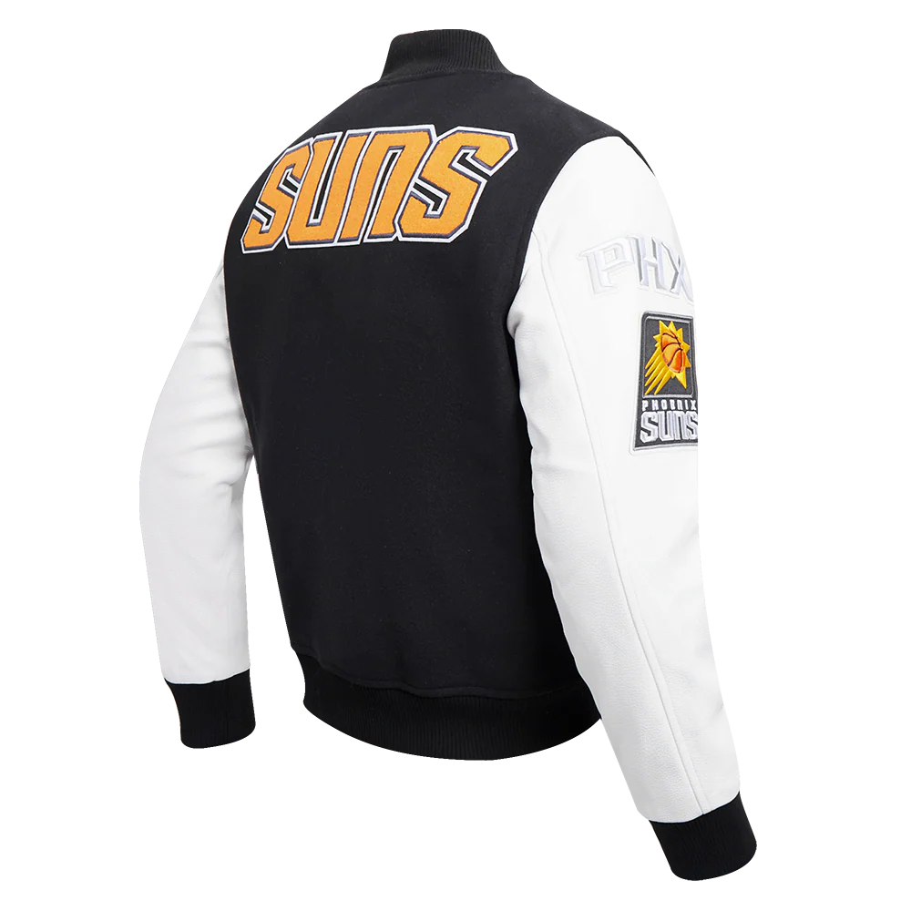 NBA PHOENIX SUNS CLASSIC WOOL MEN'S VARSITY JACKET (BLACK/WHITE) - Image 3