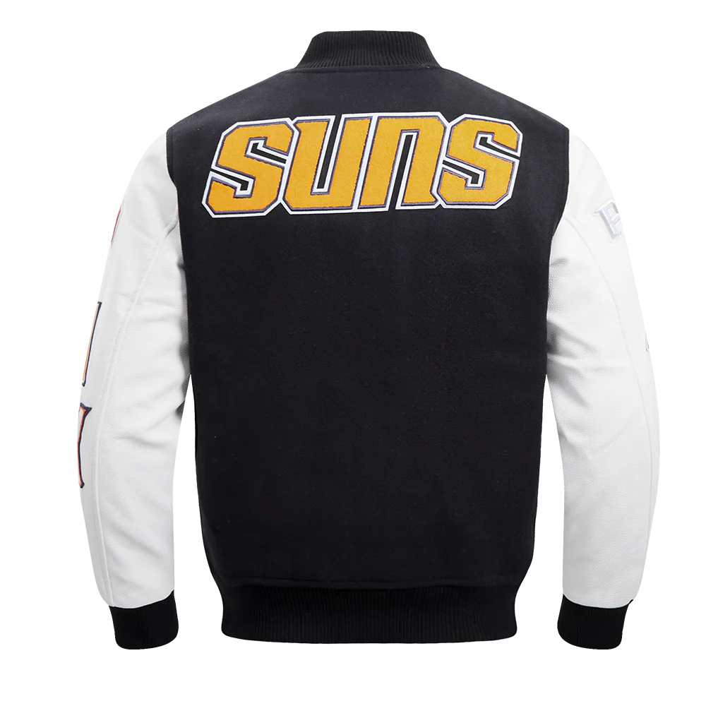 NBA PHOENIX SUNS CLASSIC WOOL MEN'S VARSITY JACKET (BLACK/WHITE) - Image 4