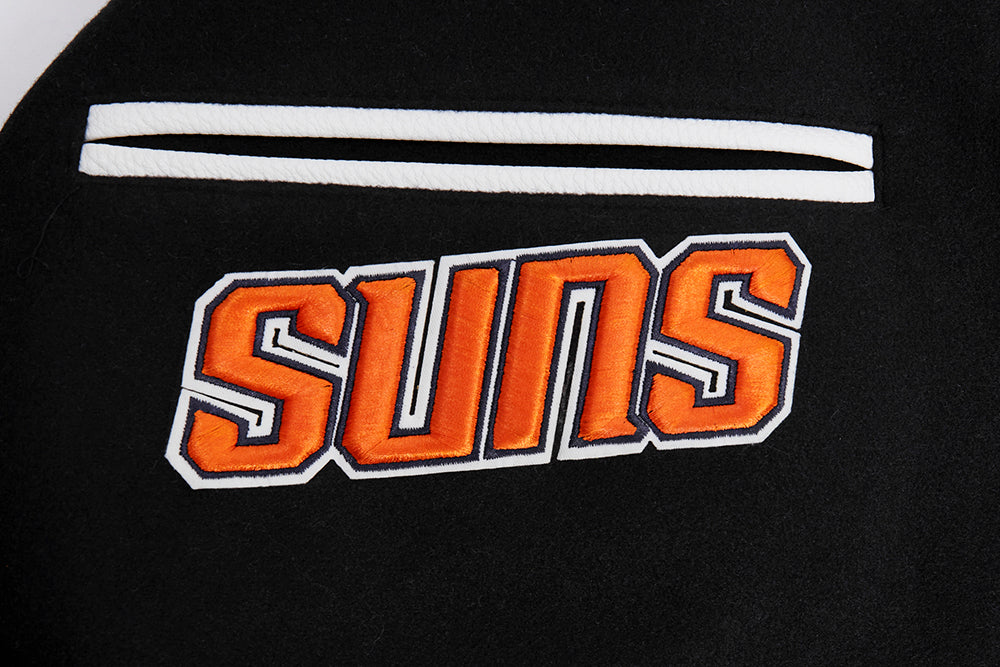 NBA PHOENIX SUNS CLASSIC WOOL MEN'S VARSITY JACKET (BLACK/WHITE) - Image 6