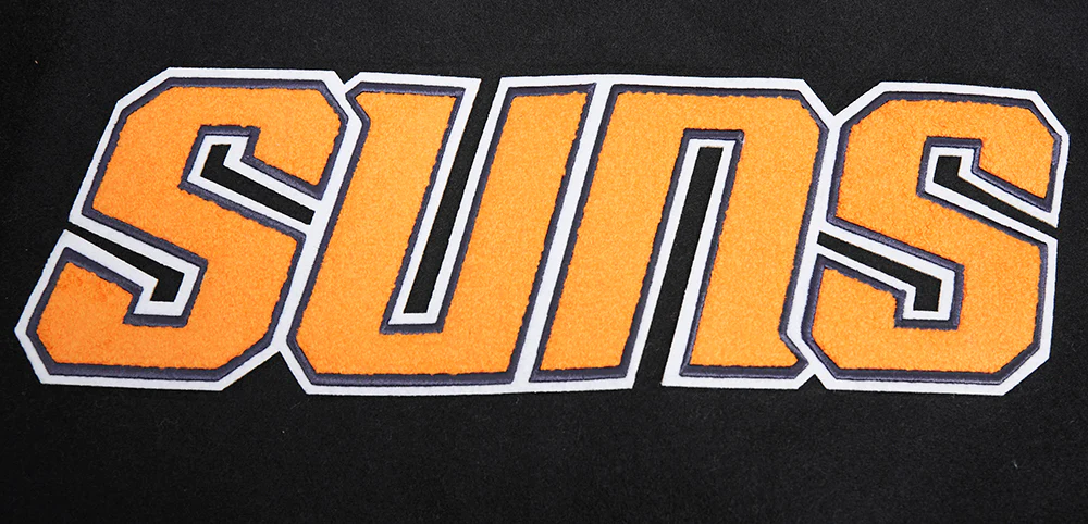 NBA PHOENIX SUNS CLASSIC WOOL MEN'S VARSITY JACKET (BLACK/WHITE) - Image 9