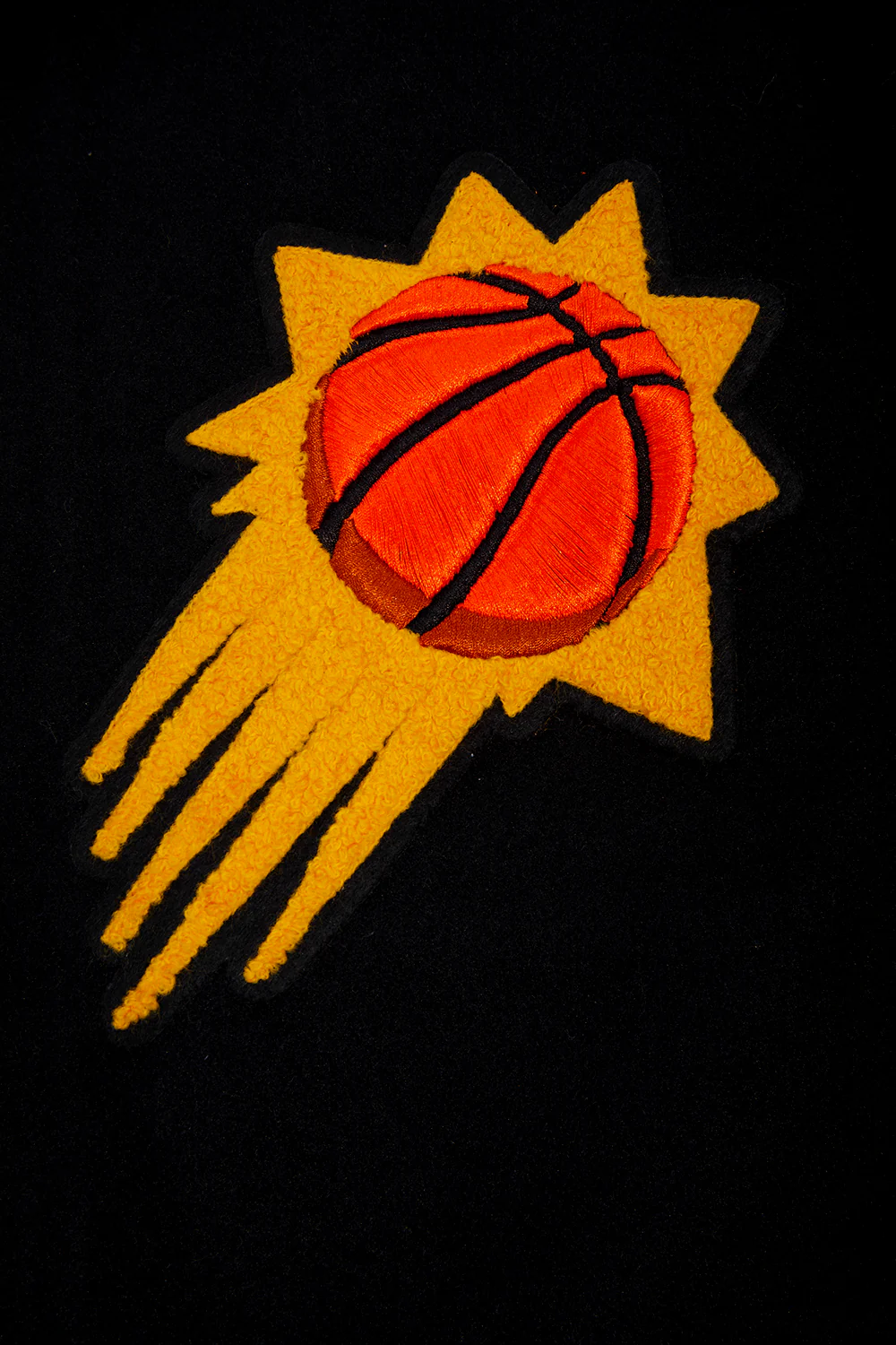 NBA PHOENIX SUNS MASHUP MEN'S RIB WOOL VARSITY JACKET (BLACK) - Image 7