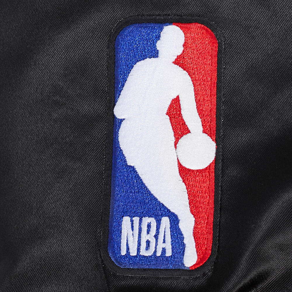 NBA PHOENIX SUNS RETRO CLASSIC MEN'S RIB SATIN JACKET (BLACK/ORANGE) - Image 9