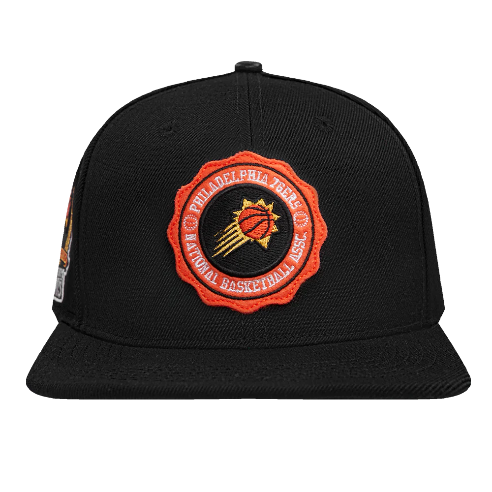 NBA PHOENIX SUNS CREST EMBLEM WOOL SNAPBACK HAT (BLACK)