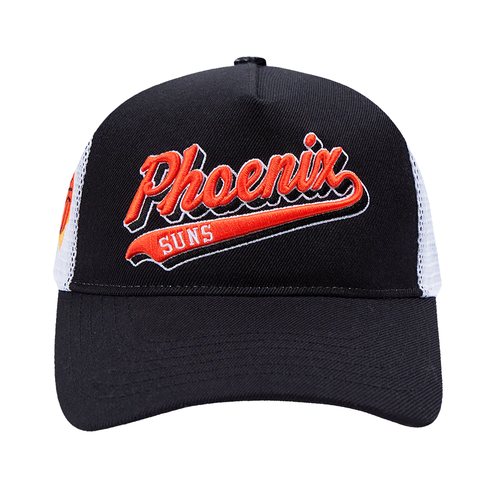 NBA PHOENIX SUNS SCRIPT TAIL TRUCKER HAT (BLACK) - Image 8