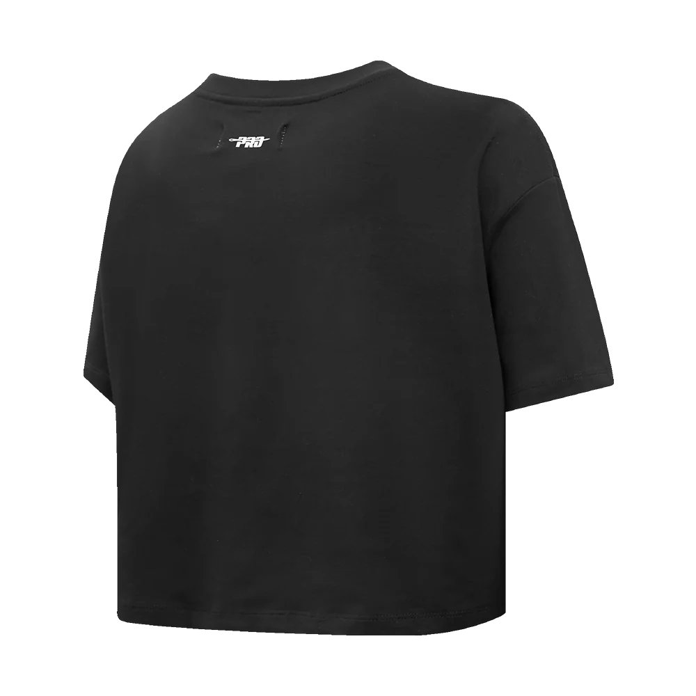 NBA PHOENIX SUNS SCRIPT TAIL WOMEN'S SINGLE JERSEY BOXY TEE (BLACK) - Image 3