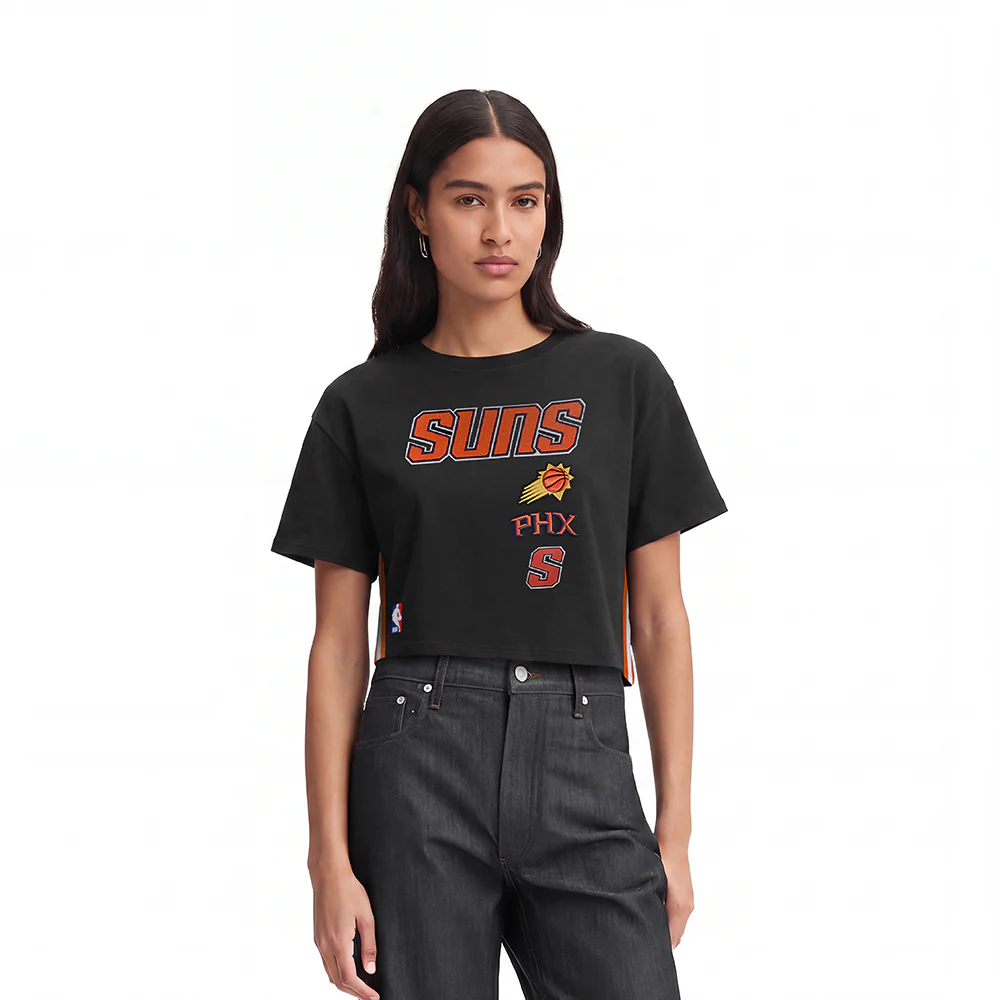 NBA PHOENIX SUNS RETRO CLASSIC WOMEN'S BOXY TEE (BLACK)