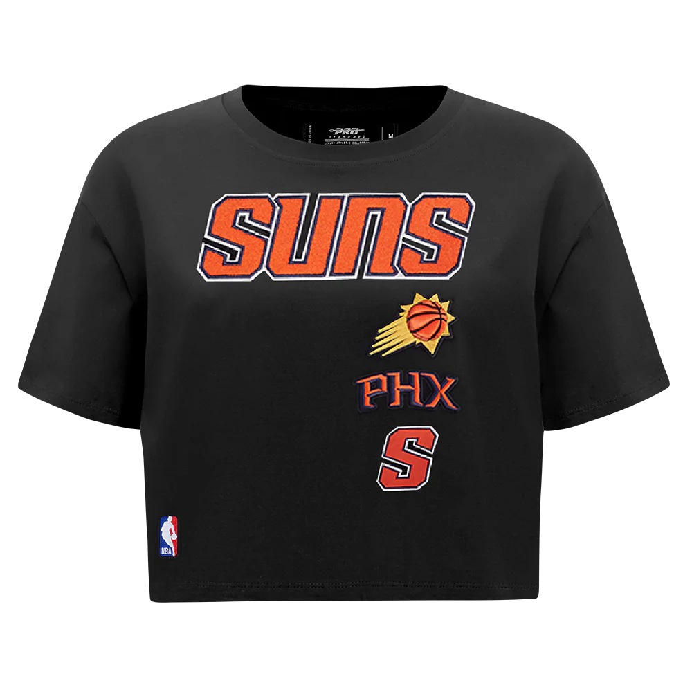 NBA PHOENIX SUNS RETRO CLASSIC WOMEN'S BOXY TEE (BLACK) - Image 3