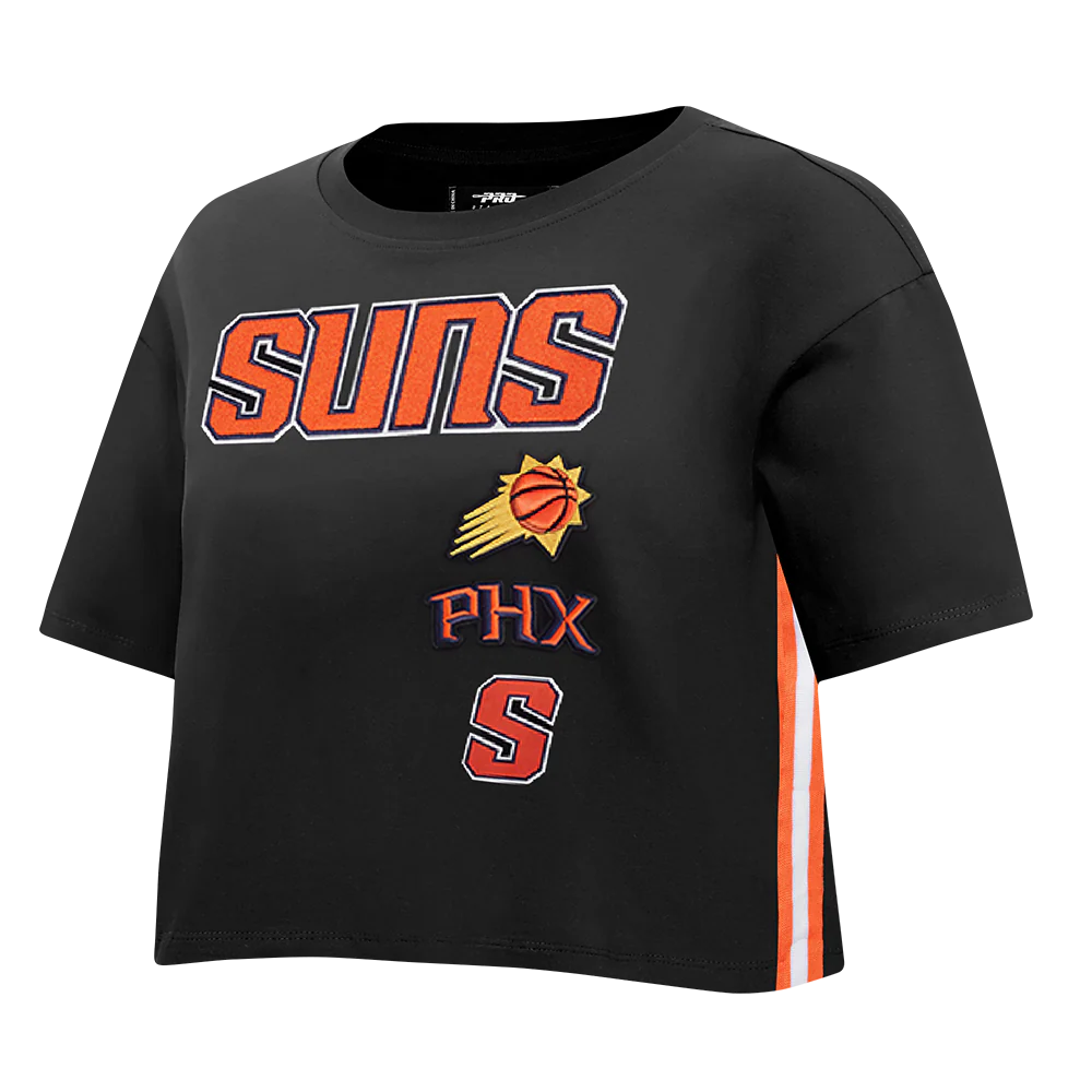 NBA PHOENIX SUNS RETRO CLASSIC WOMEN'S BOXY TEE (BLACK) - Image 4