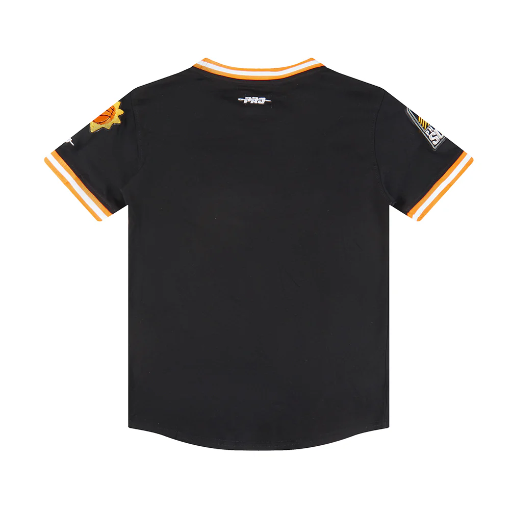 NBA PHOENIX SUNS CLASSIC BIG BOYS SHORT SLEEVE STRIPED RIB TEE (BLACK/ORANGE) - Image 4