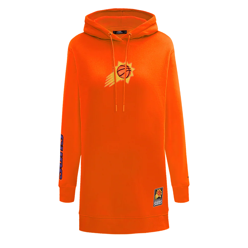 NBA PHOENIX SUNS CLASSIC WOMEN'S FLEECE HOODIE DRESS (ORANGE)