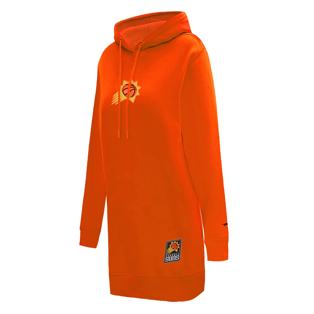 NBA PHOENIX SUNS CLASSIC WOMEN'S FLEECE HOODIE DRESS (ORANGE) - Image 2