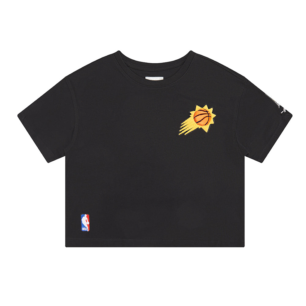 NBA PHOENIX SUNS CLASSIC BIG GIRLS SHORT SLEEVE BOXY TEE (BLACK) - Image 3