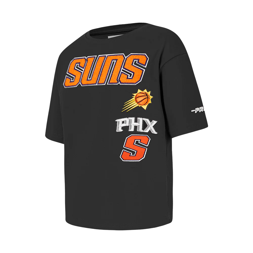 NBA PHOENIX SUNS RETRO CLASSIC BIG GIRLS SHORT SLEEVE BOXY TEE (BLACK) - Image 2