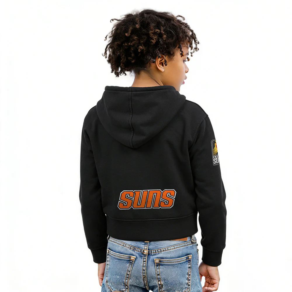 NBA PHOENIX SUNS CLASSIC BIG GIRLS FLEECE FULL ZIP HOODIE (BLACK) - Image 2