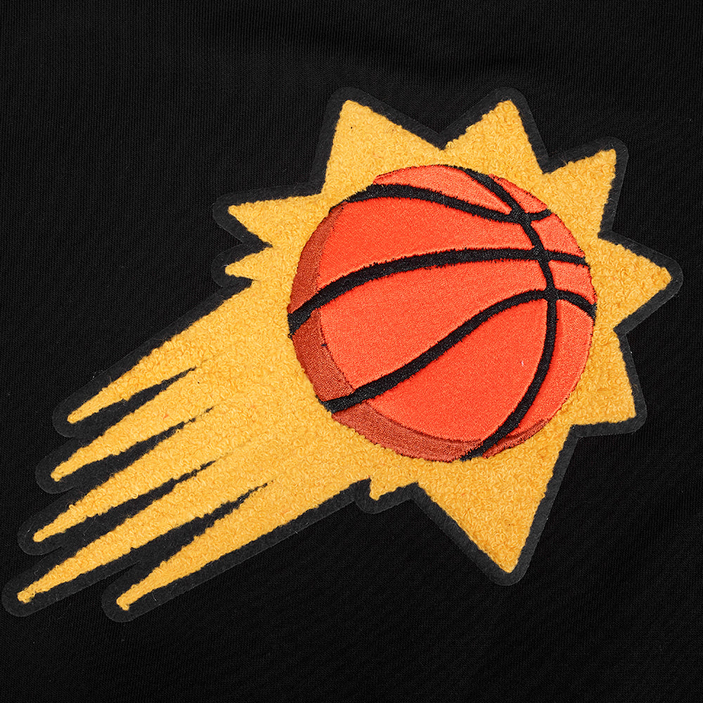 NBA PHOENIX SUNS RETRO CLASSIC WOMEN'S RIB CROPPED PULLOVER HOODIE (BLACK/ORANGE) - Image 5
