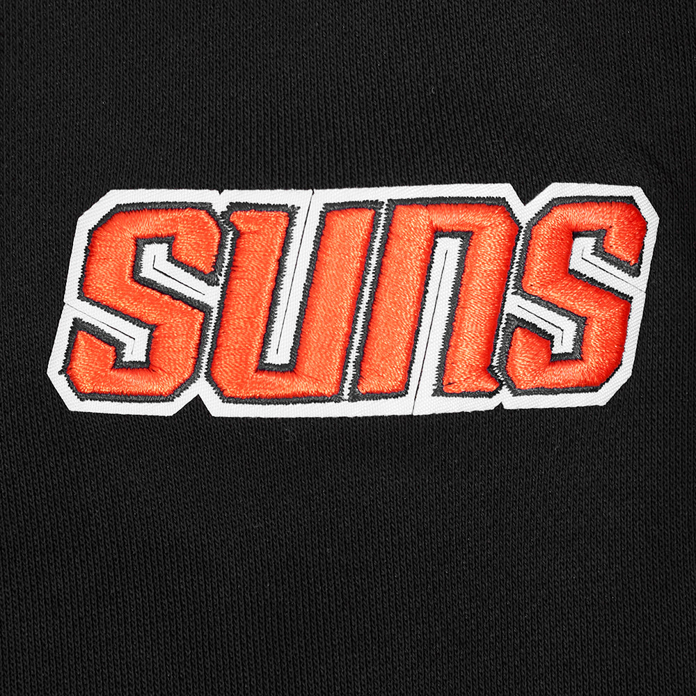 NBA PHOENIX SUNS RETRO CLASSIC WOMEN'S RIB CROPPED PULLOVER HOODIE (BLACK/ORANGE) - Image 7