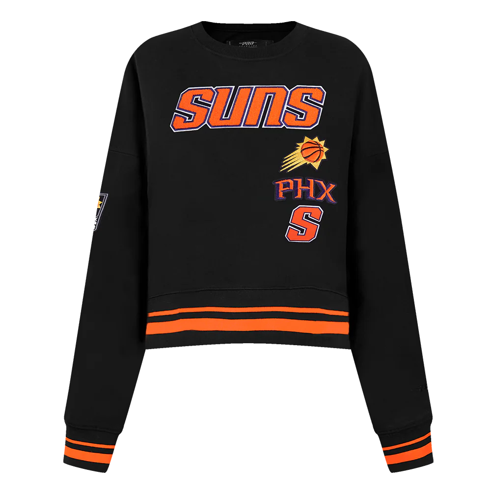 NBA PHOENIX SUNS RETRO CLASSIC WOMEN'S RIB CREWNECK (BLACK/ORANGE)