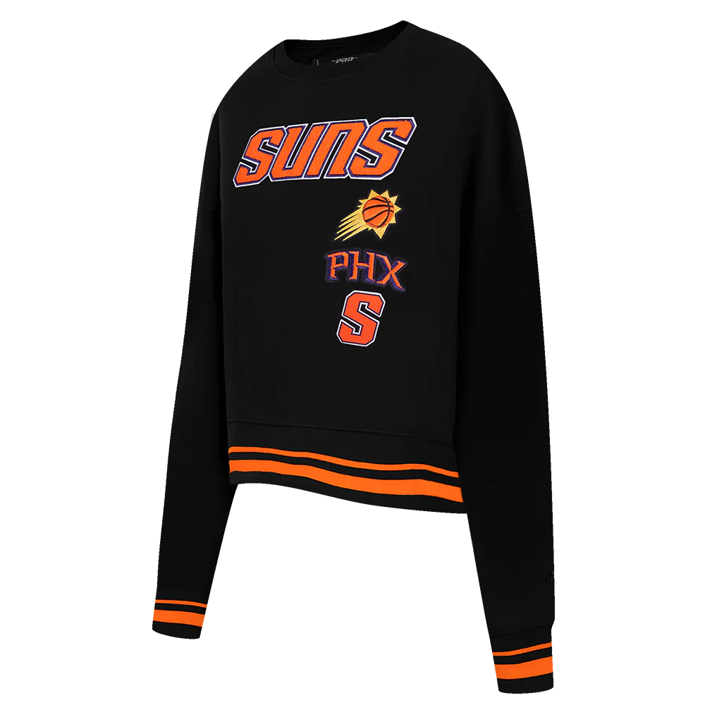 NBA PHOENIX SUNS RETRO CLASSIC WOMEN'S RIB CREWNECK (BLACK/ORANGE) - Image 2