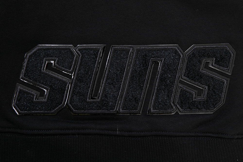 NBA PHOENIX SUNS TRIPLE BLACK WOMEN'S CROPPED PULLOVER HOODIE (TRIPLE BLACK) - Image 5
