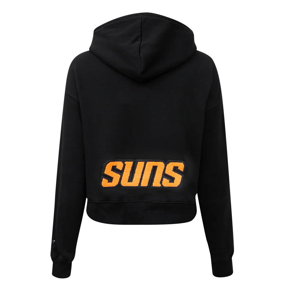 NBA PHOENIX SUNS CLASSIC WOMEN'S CROPPED PULLOVER HOODIE (BLACK) - Image 3