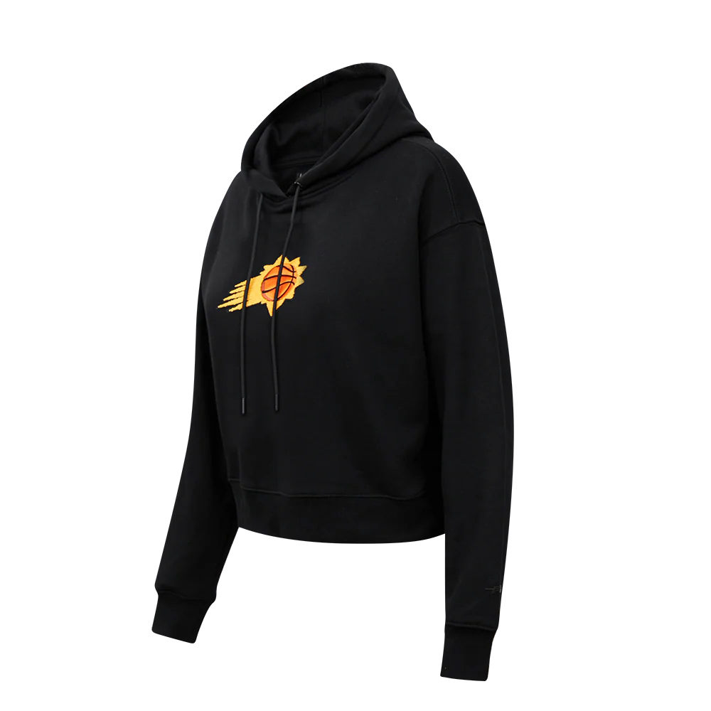 NBA PHOENIX SUNS CLASSIC WOMEN'S CROPPED PULLOVER HOODIE (BLACK) - Image 4