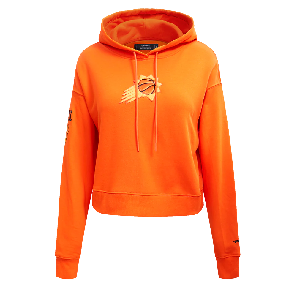 NBA PHOENIX SUNS CLASSIC WOMEN'S CROPPED PULLOVER HOODIE (ORANGE)