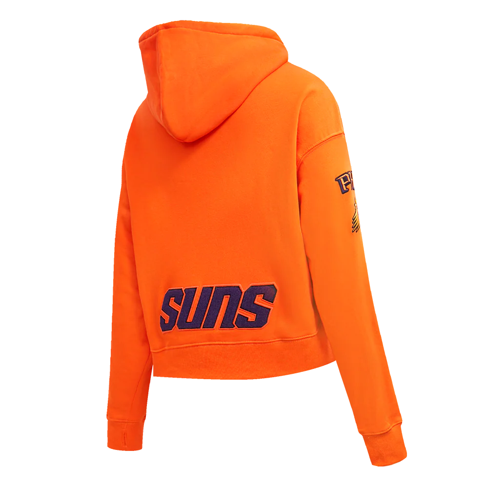 NBA PHOENIX SUNS CLASSIC WOMEN'S CROPPED PULLOVER HOODIE (ORANGE) - Image 3