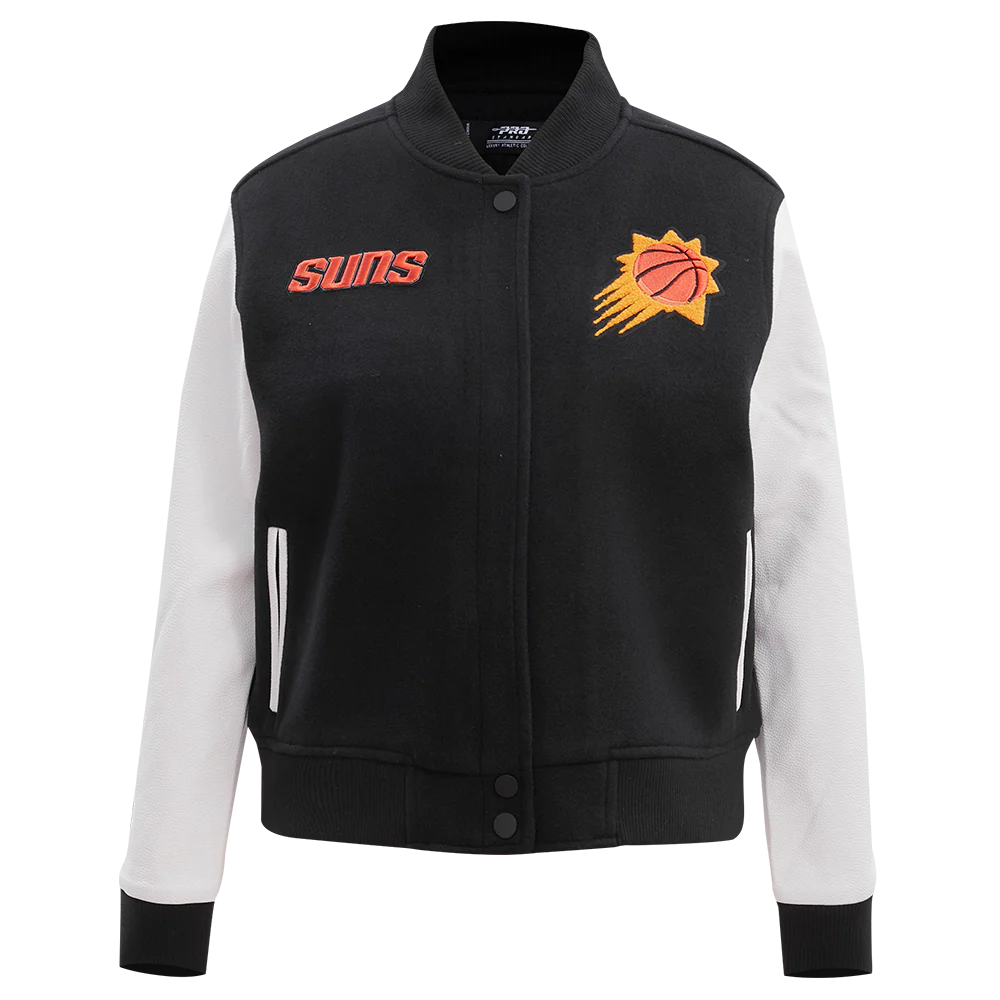 NBA PHOENIX SUNS CLASSIC WOOL WOMEN'S VARSITY JACKET (BLACK/WHITE)
