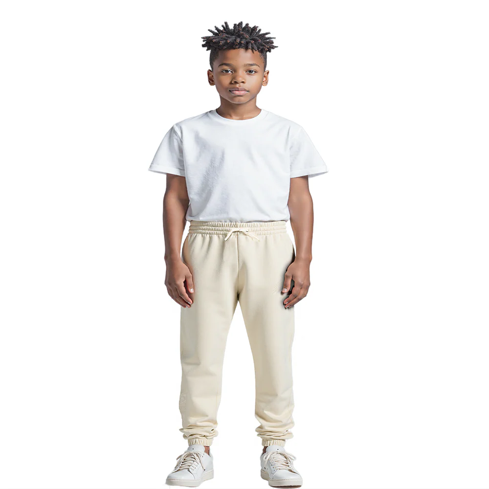 NBA PHOENIX SUNS NEUTRAL LITTLE BOYS FLEECE SWEATPANT (EGGSHELL) - Image 3