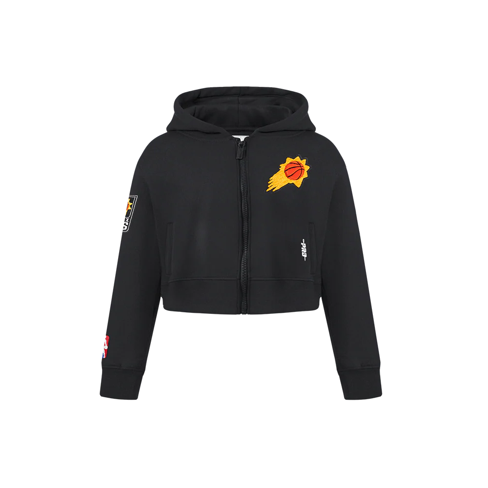 NBA PHOENIX SUNS CLASSIC LITTLE GIRLS FLEECE FULL ZIP HOODIE (BLACK)