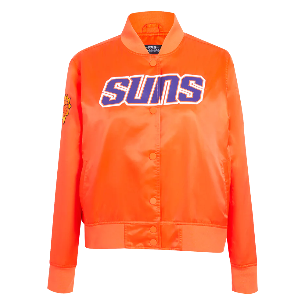 NBA PHOENIX SUNS CLASSIC WOMEN'S SATIN JACKET (ORANGE) - Image 2