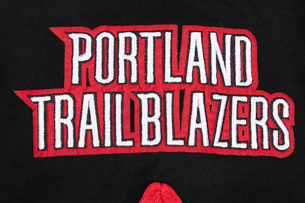 PORTLAND TRAIL BLAZERS CLASSIC MEN'S WARM UP JACKET (BLACK/RED) - Image 6