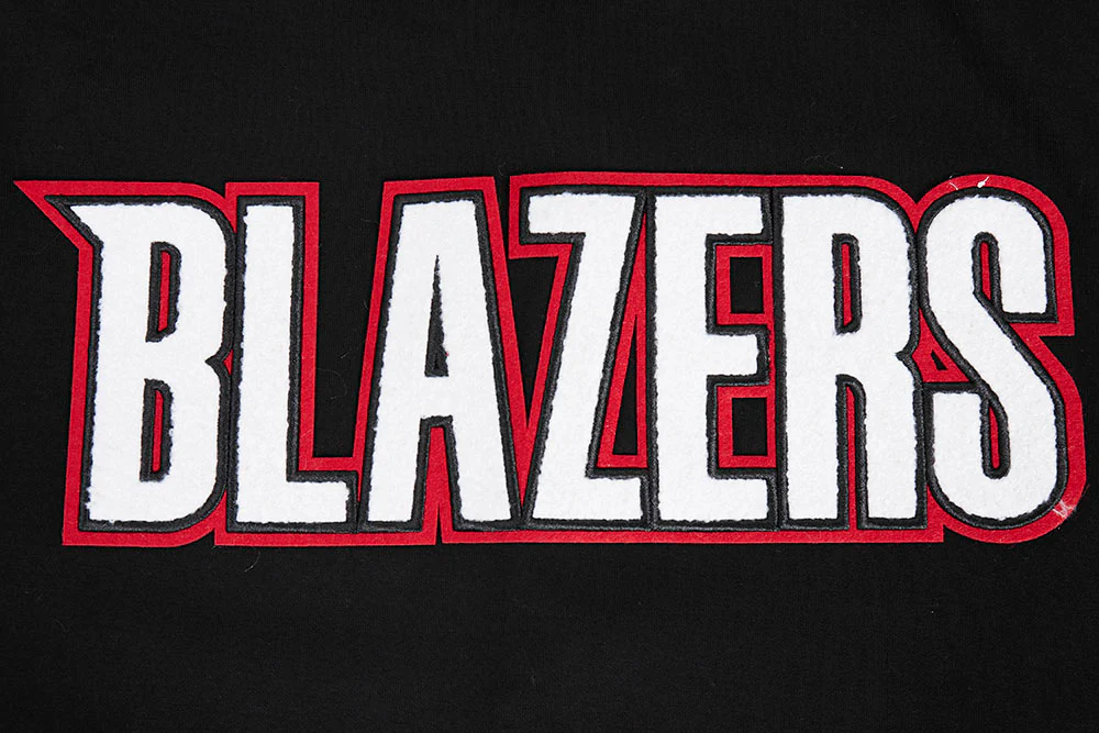 PORTLAND TRAIL BLAZERS CLASSIC MEN'S WARM UP JACKET (BLACK/RED) - Image 8