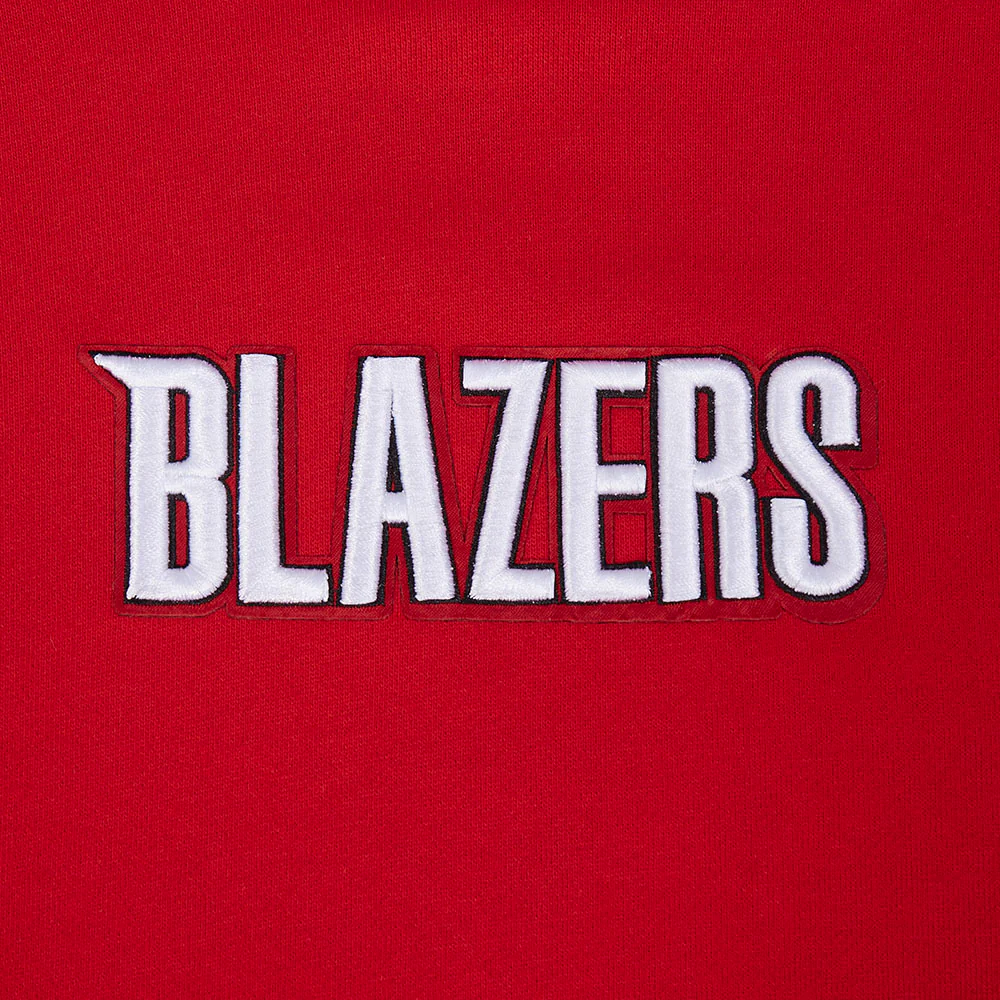 NBA PORTLAND TRAIL BLAZERS WINGSPAN MEN'S DROP SHOULDER FLC PO HOODI (RED) - Image 9