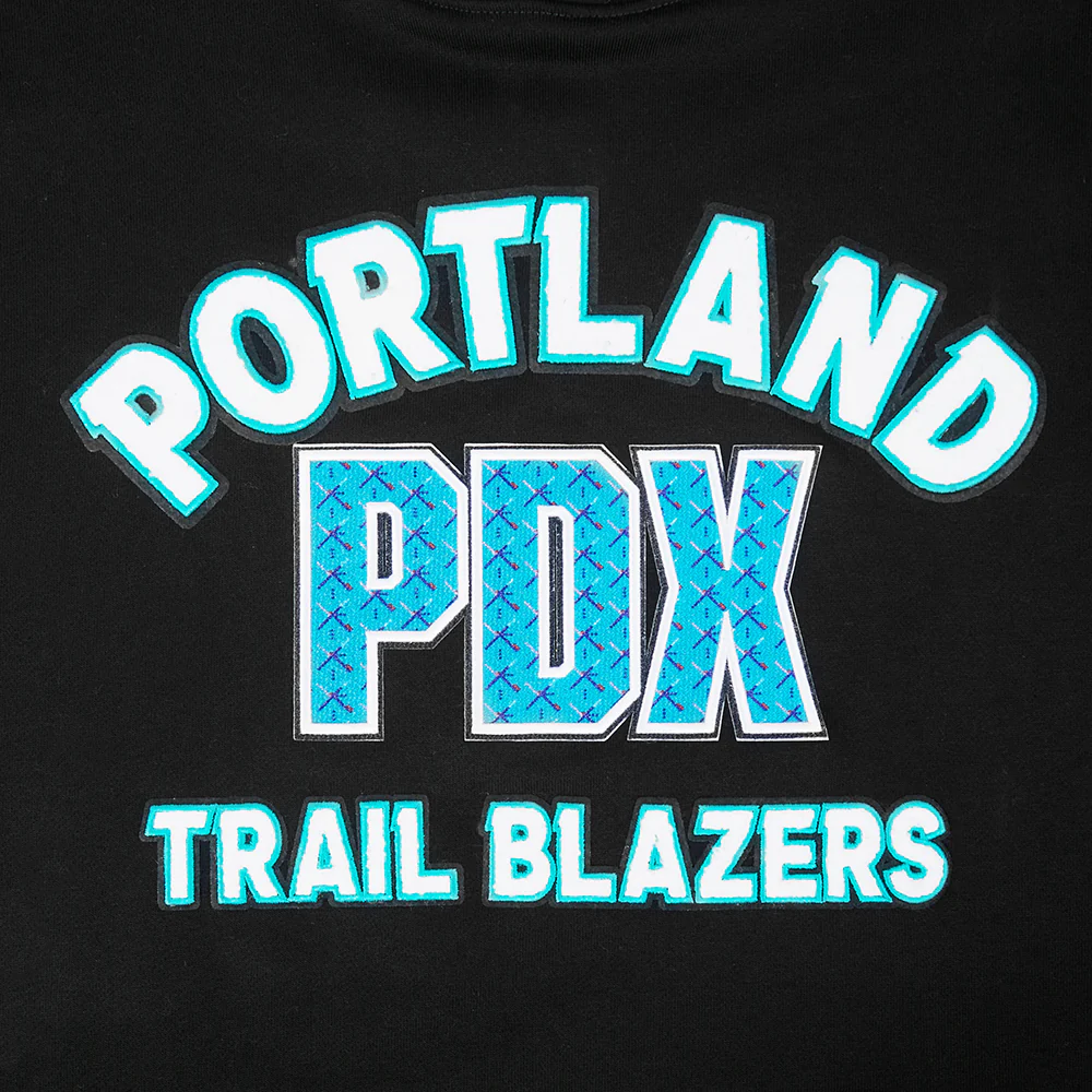 NBA PORTLAND TRAIL BLAZERS CITY EDITION 25-26 MEN'S RIB FLC PO HOODIE (BLACK) - Image 8
