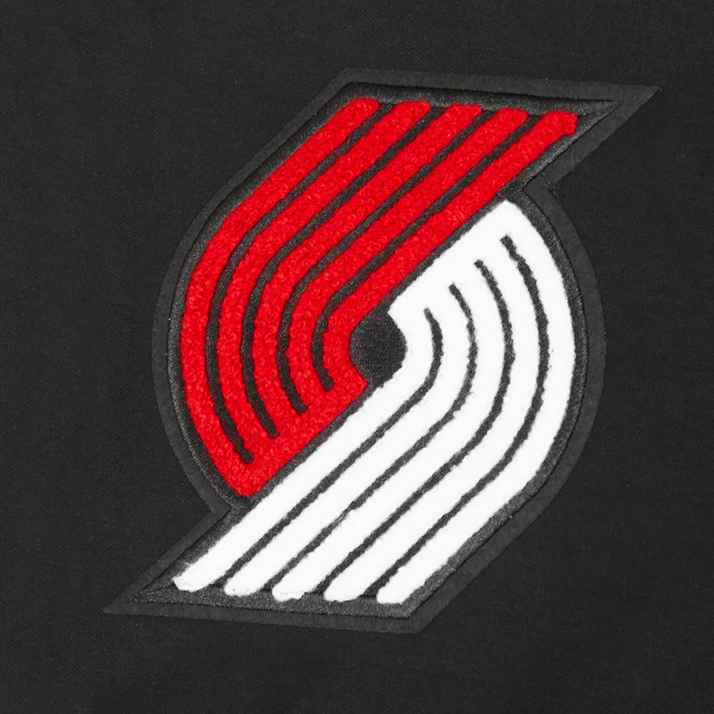 NBA PORTLAND TRAIL BLAZERS CLASSIC CHENILLE MEN'S FULL ZIP HOODIE (BLACK) - Image 13