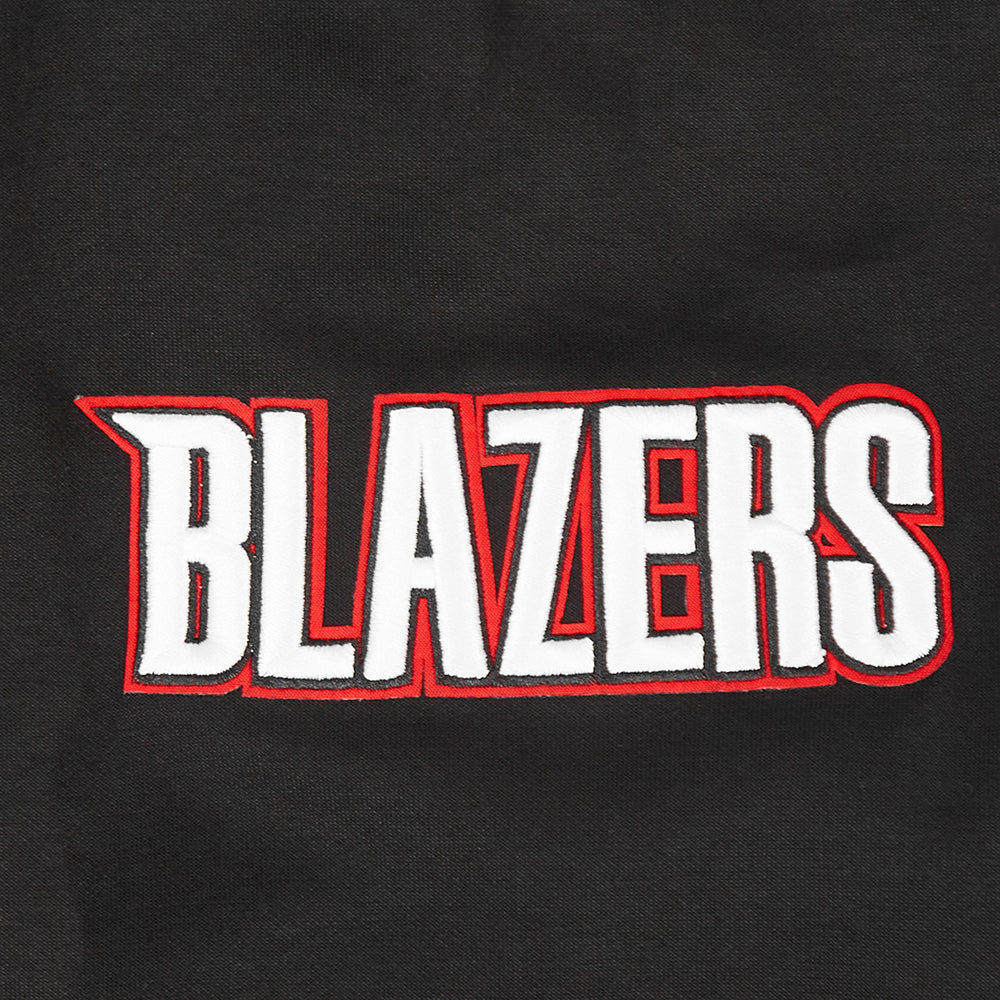 NBA PORTLAND TRAIL BLAZERS CLASSIC CHENILLE MEN'S FULL ZIP HOODIE (BLACK) - Image 5