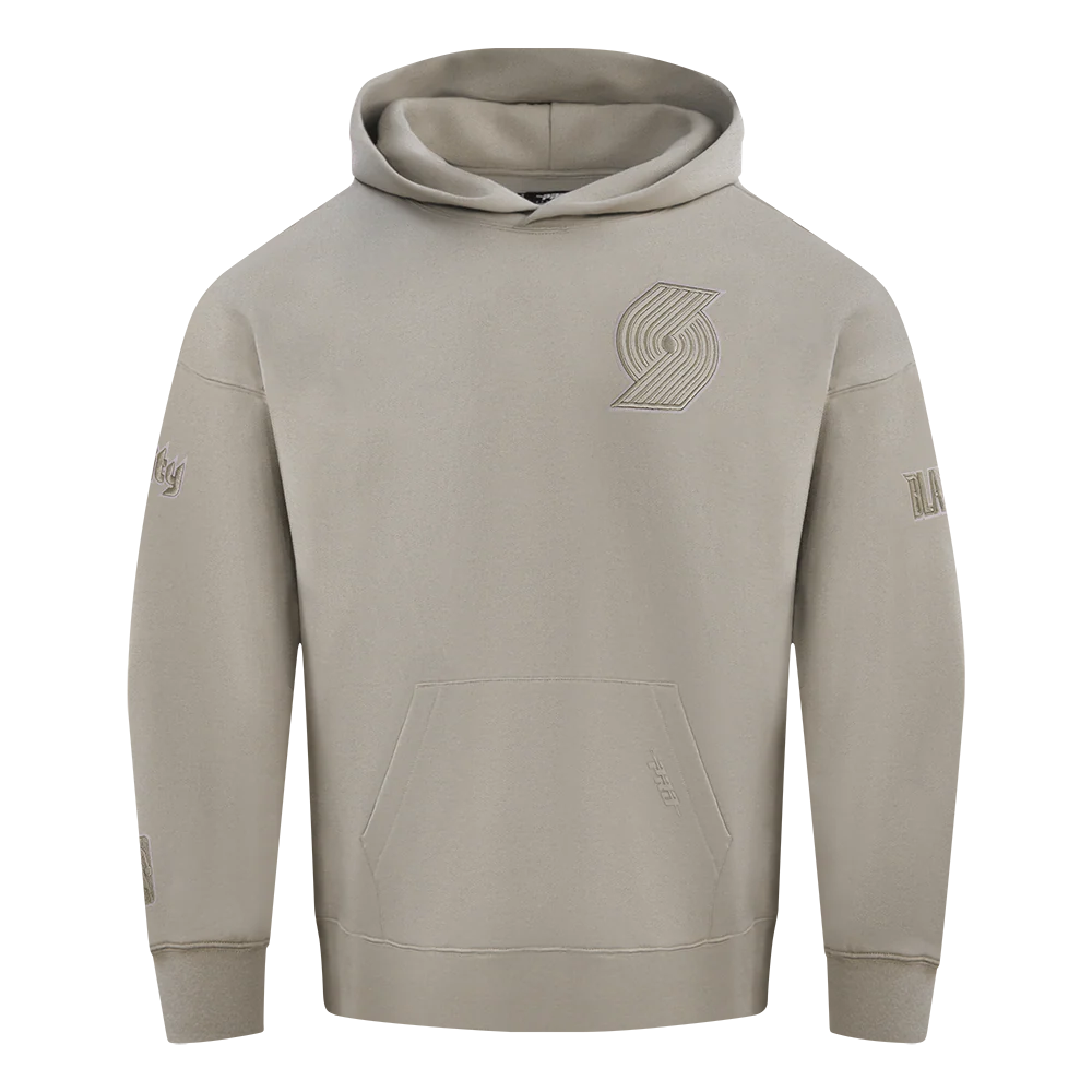 NBA PORTLAND TRAIL BLAZERS NEUTRAL MEN'S DROP SHOULDER FLC PO HOODIE (TAUPE) - Image 3