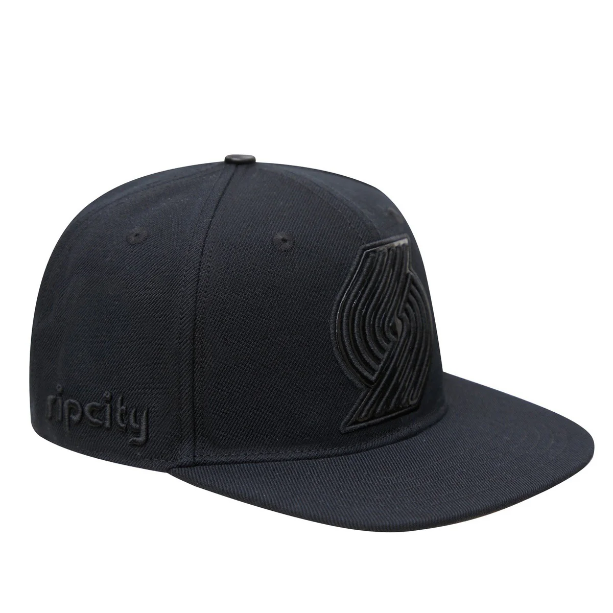 NBA PORTLAND TRAIL BLAZERS TRIPLE BLACK WOOL UNISEX SNAPBACK HAT (TRIPLE BLACK) - Image 2