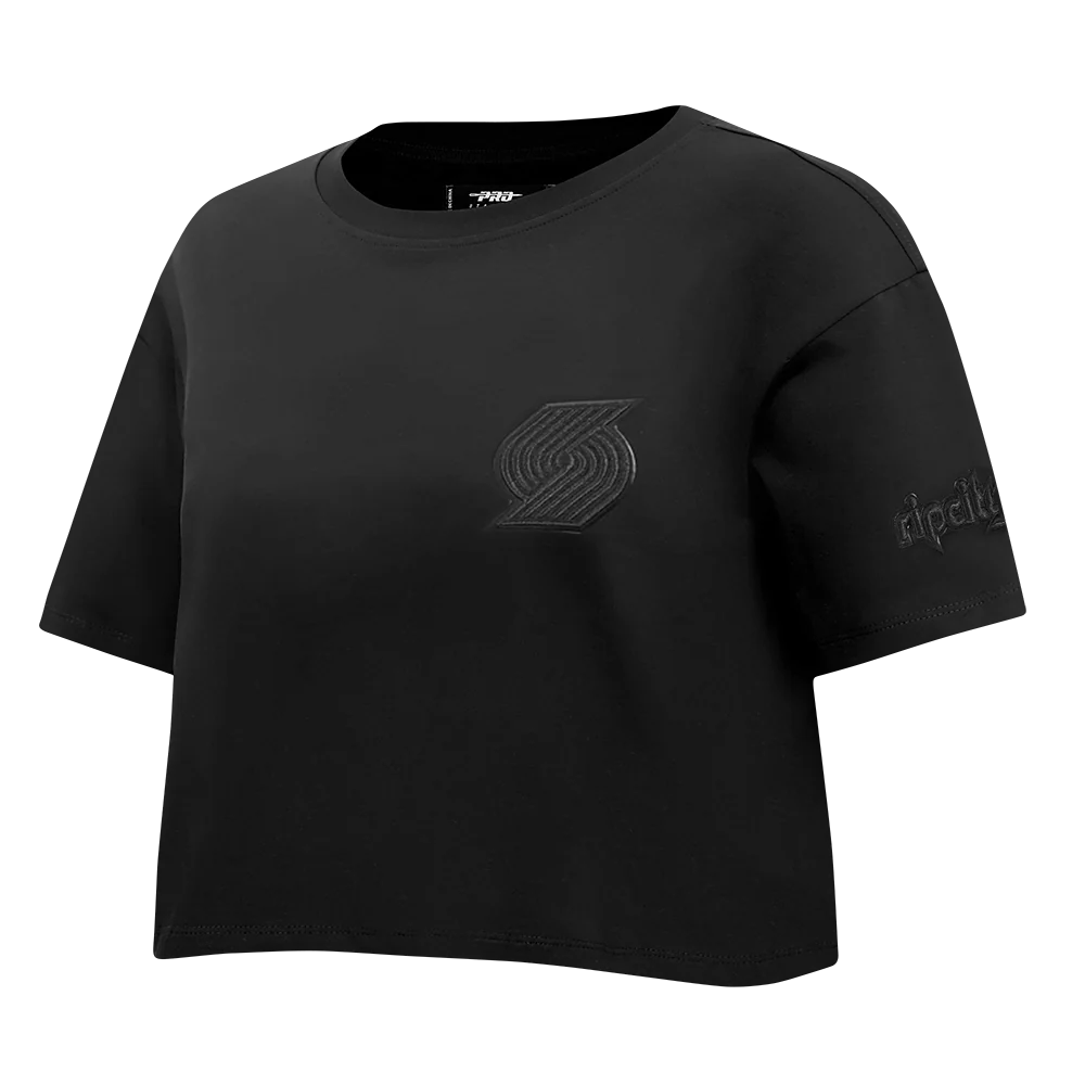 NBA PORTLAND TRAIL BLAZERS TRIPLE BLACK WOMEN'S SJ BOXY TEE (TRIPLE BLACK) - Image 2