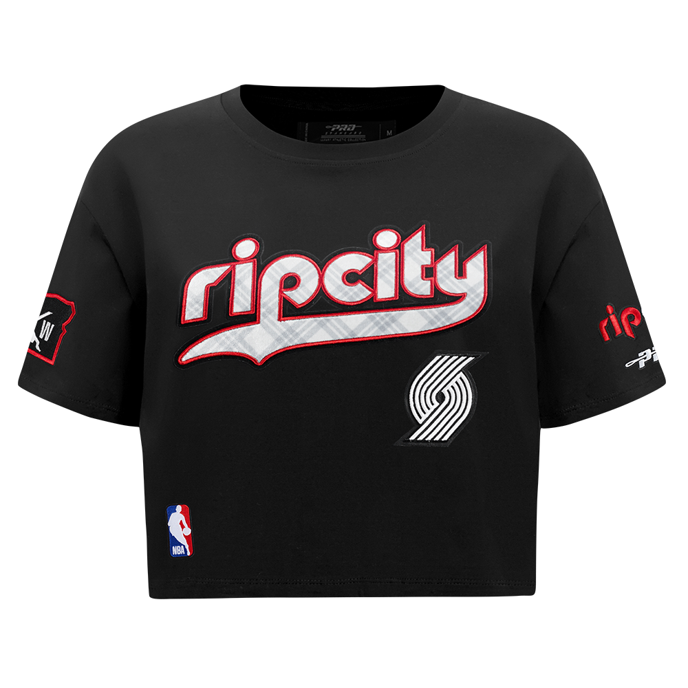 NBA PORTLAND TRAIL BLAZERS CITY EDITION 24-25 WOMEN'S SJ BOXY TEE (BLACK)