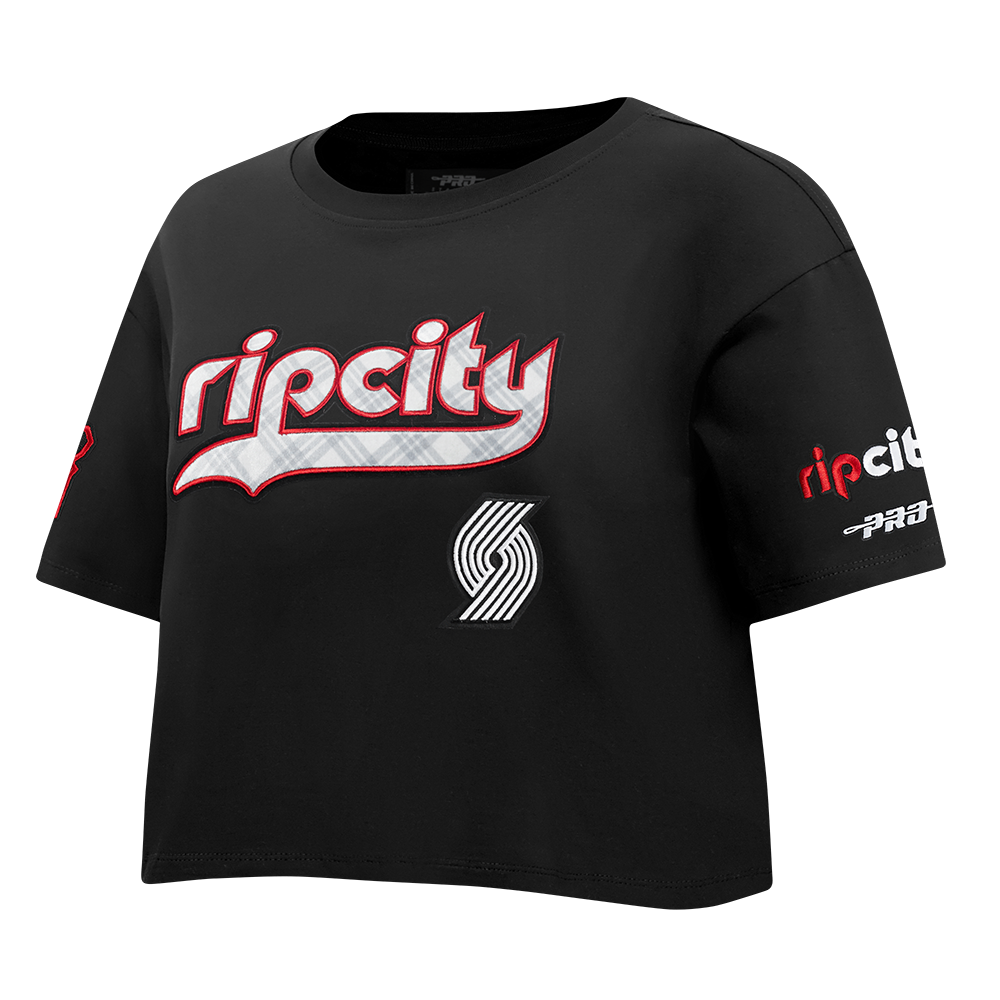 NBA PORTLAND TRAIL BLAZERS CITY EDITION 24-25 WOMEN'S SJ BOXY TEE (BLACK) - Image 2